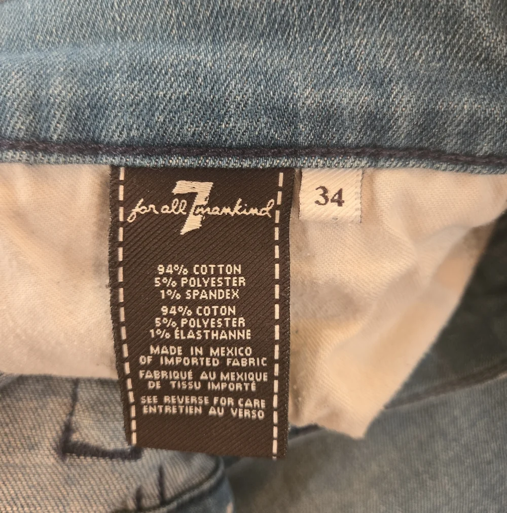 7 For All Mankind Carsen Mens Straight Leg Stretch Blue Jeans Mens 34 Short